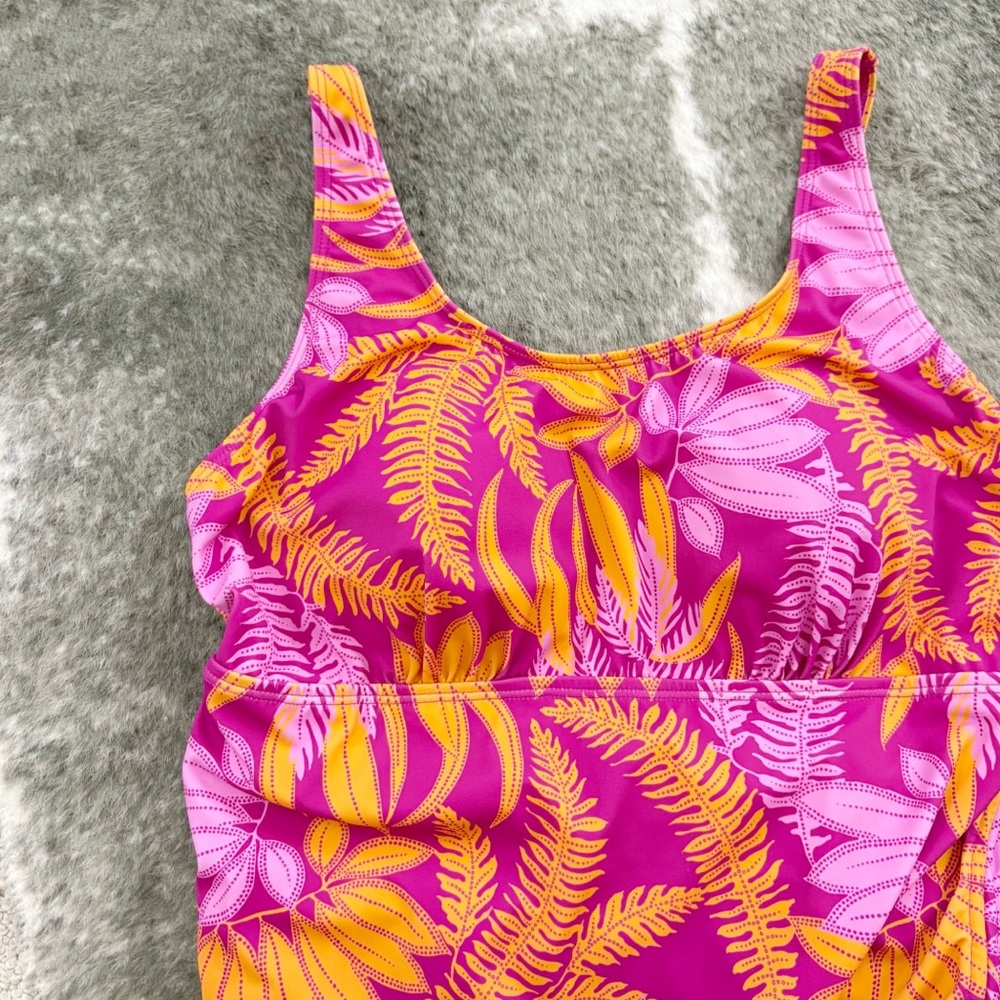 Denim & Co. Beach Ruched Side Swim Dress 10 - Picture 3 of 13